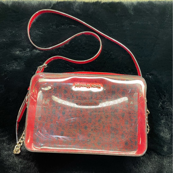 👜 NWOT Michael Kors MK Clear Large EW East West Crossbody Stadium Bag - Picture 2 of 12